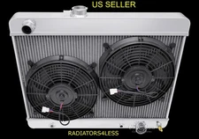 CHAMPION 3 ROW RADIATOR 12" FANS 64 65 PONTIAC TEMPEST LEMANS GTO V8 ENGINES