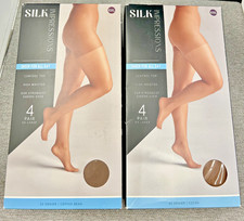 Silk Impressions Sheer Control Top Pantyhose XXL Coffee Bean Cocoa 8 Pairs New