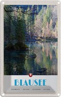 Blechschild 30X20 Cm Blausee Schweiz Natur Wald Bildmotiv Reisemotiv Abenteuer R