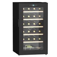 Frigo Vino 24 Bottiglie con Porta Vetro Controllo Digitale Touch Screen Luce LED