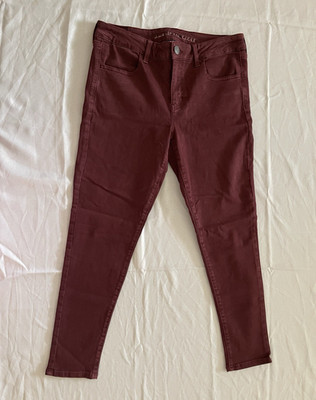 American Eagle Outfitters Next Level Stretch Burgundy High Rise Jegging 12