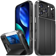 vCommute for iPhone 17 Pro Wallet Case, Military Grade Drop Protection Flip L...