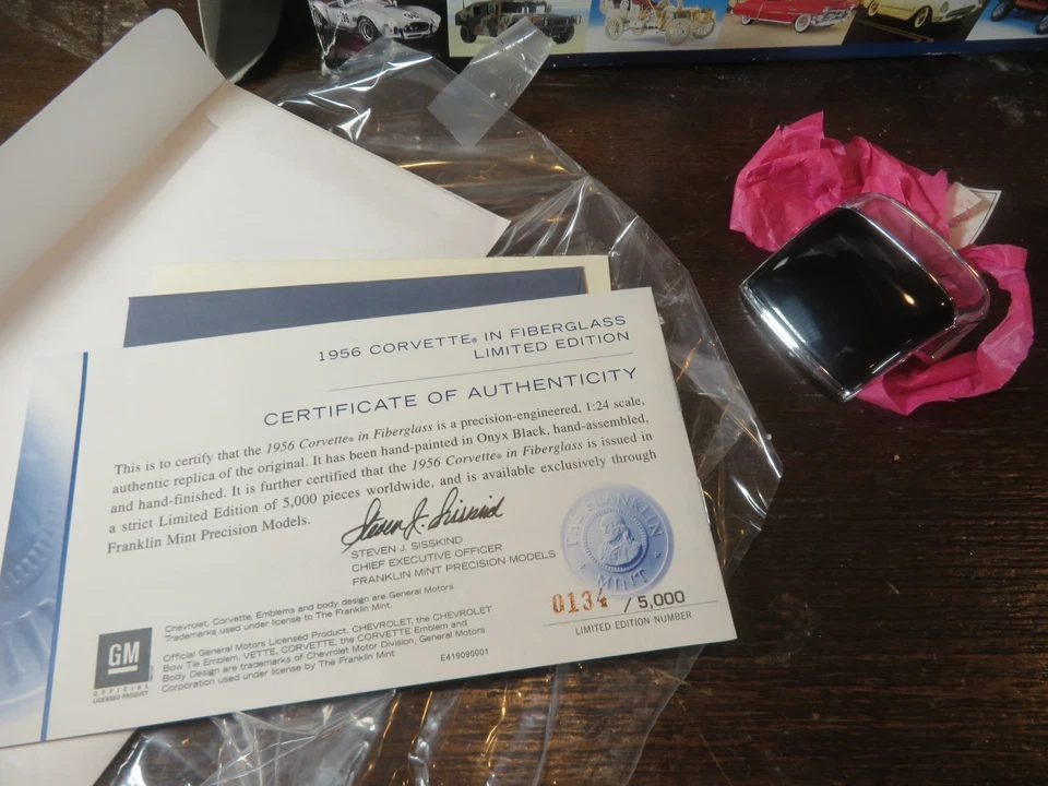 Chevy Corvette 1956 fibra de vidrio edición limitada Franklin Mint 1/24 Foto 4 de 4