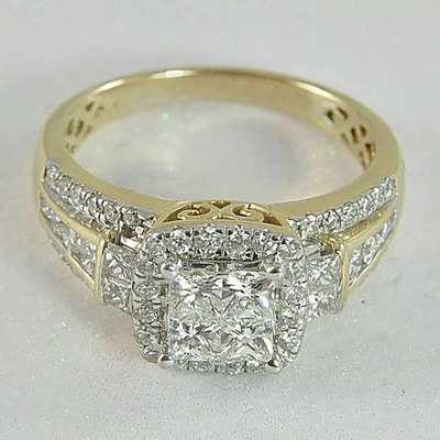 #ad #ad 3Ct Princess Cut Lab Created Diamond Engagement Wedding 14K Gold Plated Ring $97.49