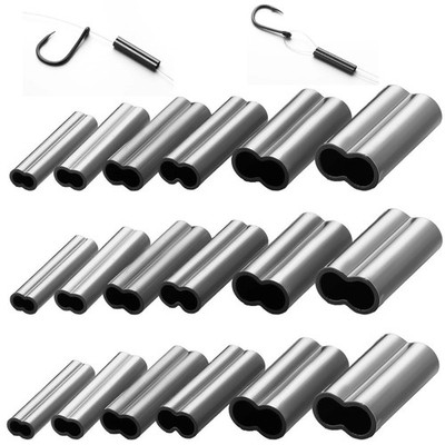 300PCS Fishing Crimp Sleeves Double Barrel Crimp Sleeves Brass Copper Crimpin