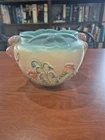 Vintage Hull Pottery Bow Knot Jardiniere Planter B-18-5 3/4” Blue Rim