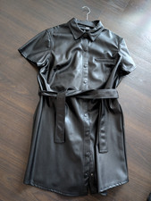 Divided Lederimitat Blusenkleid Gr L mit Gürtel - Wie Neu, nur anprobiert