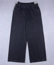 Adidas Kseniaschnaider Denim Boxer Pant Womens 34x32 Black Wide Leg NWT 120