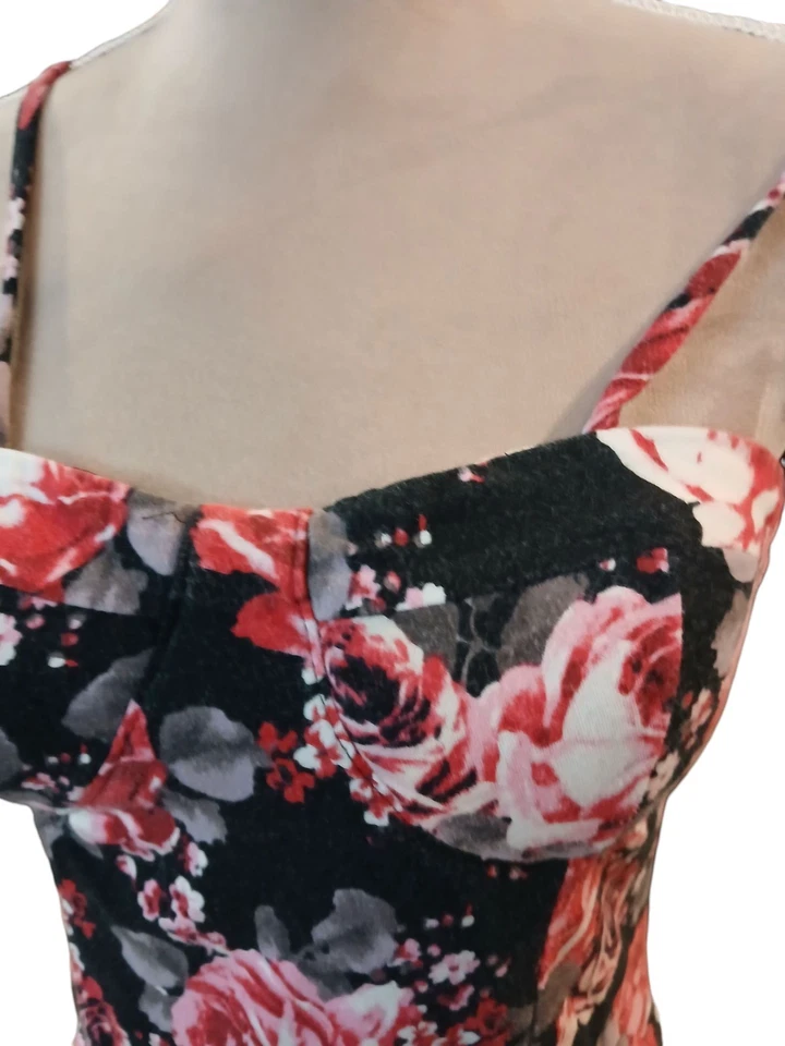 Babydoll Y2k No Bounderies Negro Floral Camiseta sin Mangas Juniors Gótico Romántico Grande Foto 4 de 4