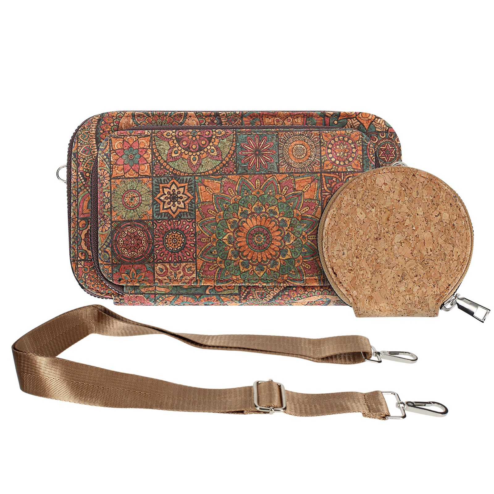 Pochette en liège premium Avizar avec finitions zippées haut de gamme