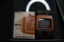 Vintage GE Triple Range 214 Light Meter (With Box & Case)
