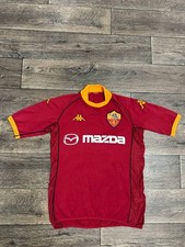 Camiseta de fútbol local vintage Kappa Gara Mazda Roma 2002 2003 para hombre talla L roja