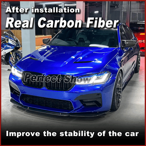 For BMW 5 Series F90 M5 LCI 2021-2022 Real Carbon Fiber Front Bumper Lip Spoiler - Picture 2 of 8