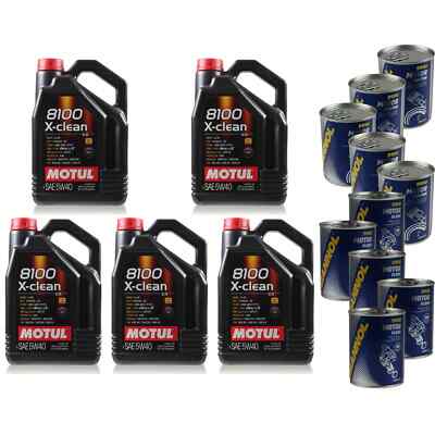 25L Motoröl Motul 8100 X-clean 5W-40 5xMotor Doctor+Motor Flush