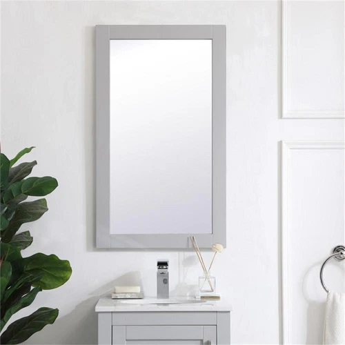 Elegant Decor Aqua 32" x 18" Wood Frame Bathroom Mirror in Gray - Picture 2 of 10