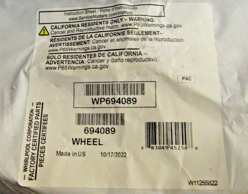 Whirlpool Dryer - BLOWER WHEEL - WP694089 / 694089 - NEW! (Open box) | eBay