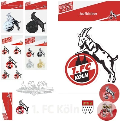 1. FC Köln Aufkleber Geißbock groß Heckscheibenaufkleber Skyline Logo leuchtend