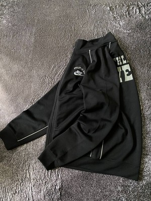 Rare NIKE ATHLETICS WEST Track Jacket Zip Up Fleece Lined S Black 