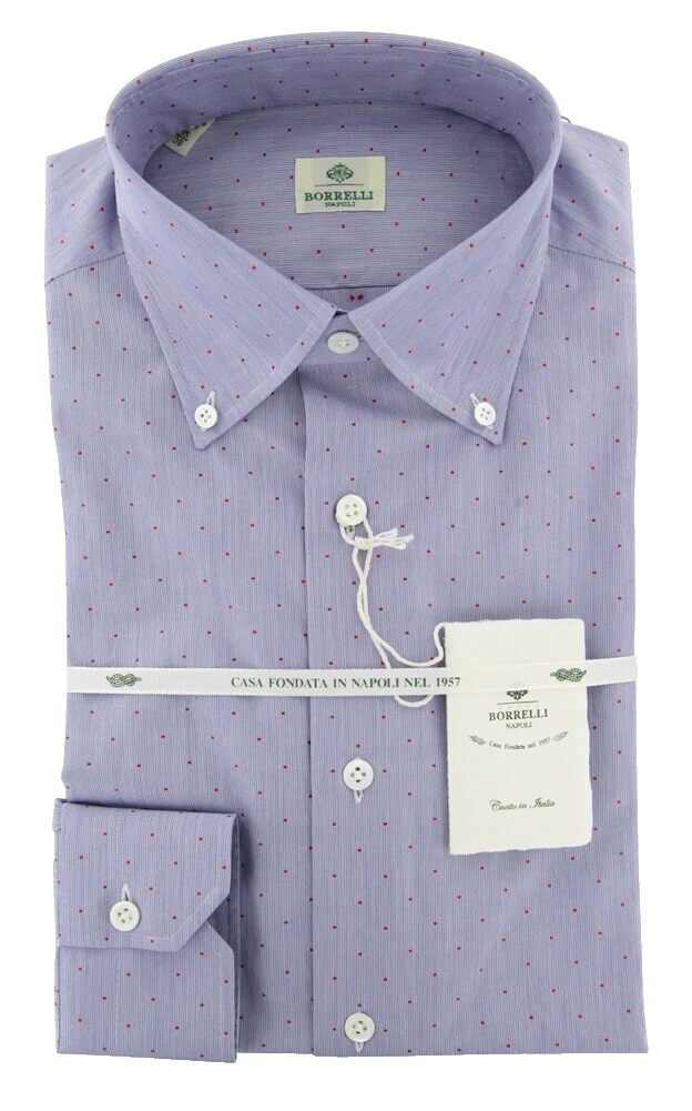 Regular Size Polka Dot Dress Shirts for Men 18 Size