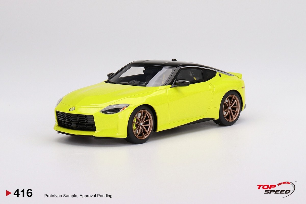 京商 Nissan Z Prototype yellow NISSAN Z PROTO SPEC 2023 IKAZUCHI YELLOW LHD - TOPSPEED