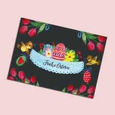 Osterkarte, Postkarte Frohe Ostern, Grußkart...