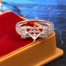 Semi Mount Ring 925 Sterling Silver Jewelry Setting Size 6X6 MM Square Shape