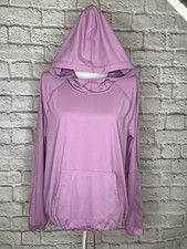 Z by Zella M Pink Pullover Hoodie Top Drawstring Waist Front Pocket Mesh Insets