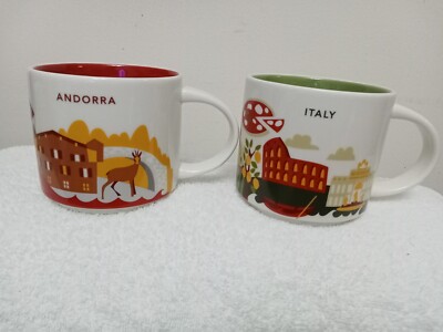 Starbucks YAH mug ITALY/ANDORRA 14 fl. oz. new with SKU sticker (2 