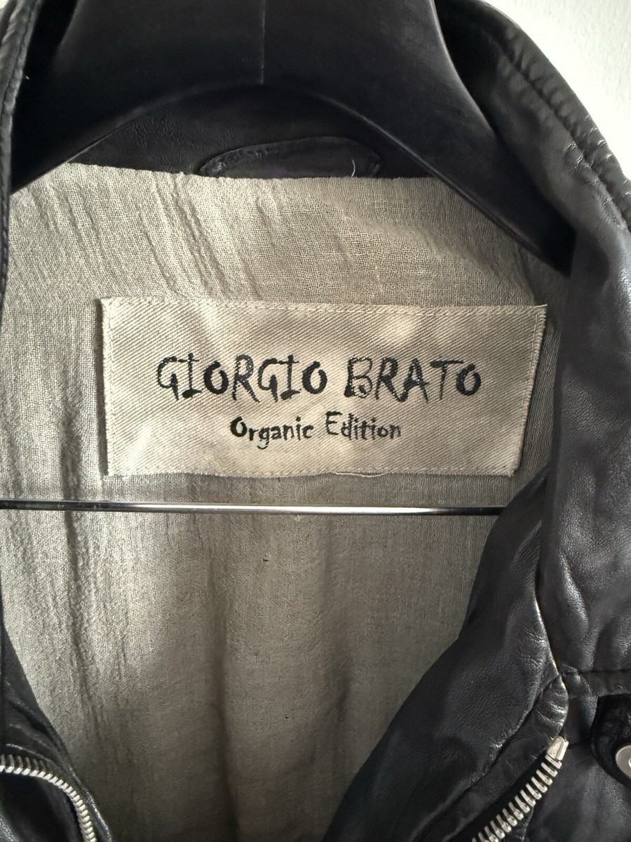 Giorgio Brato Organic Edition 黒レザージャケット Giorgio Brato Black Lamb Leather Organic Edition Jacket Size 44