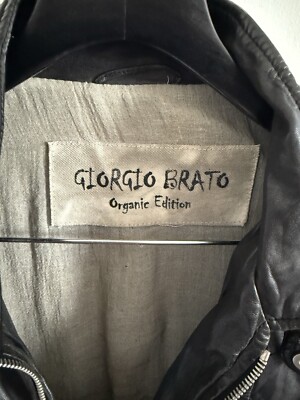 Giorgio Brato Black Lamb Leather Organic Edition Jacket Size 44