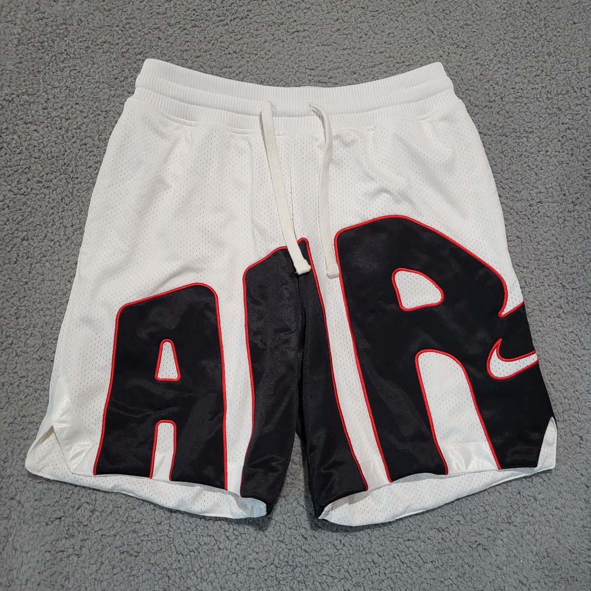 Nike Air More Uptempo Basketball Shorts Mens Medium Dri FIT White