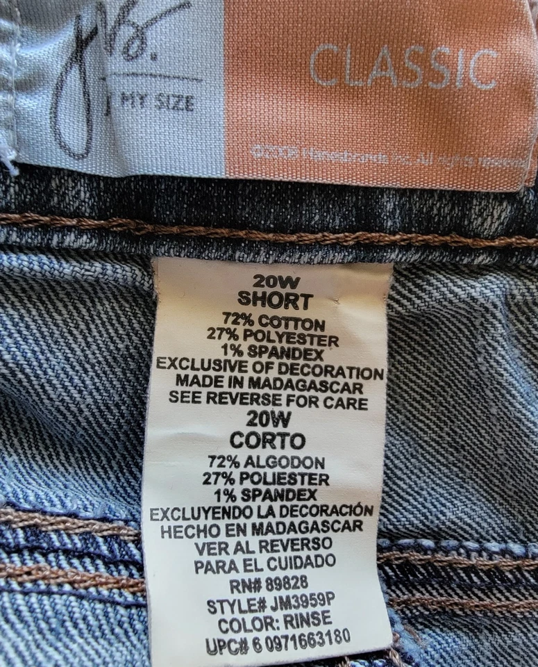 Pantalones de mezclilla para mujer Just My Size talla 20W cortos Petite 20WP azules Foto 2 de 4