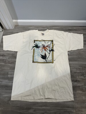 Vtg 90s Passion Flower Hummingbird T Shirt Sz XL SS Nature Made in USA NWOT