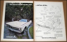 1970 Chrysler Car Print Ad 1969 Automobile Advertisement 2-Page AMEX Card Ad