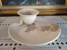 Hand Thrown Studio Art Pottery Chip And Dip/Veg 8" Serving Dish Signed 