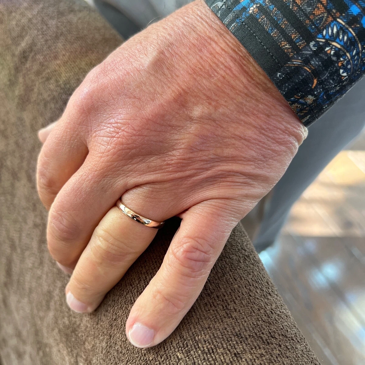 Men s Thin Comfort Fit Wedding Band Ring 14K Rose Gold Size 9.75