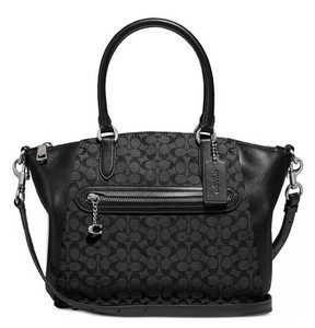 coach signature jacquard elise satchel
