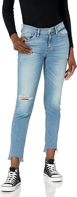 Hudson Women's Blue Denim Nico Mid Rise Straight Leg Stretch Ankle Jeans Size 31