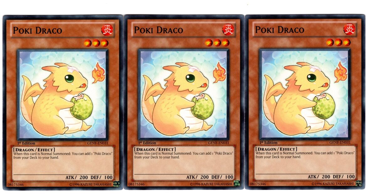 YUGIOH POKI DRACO X3 COMMON PLAYED-LIGHT PLAYED