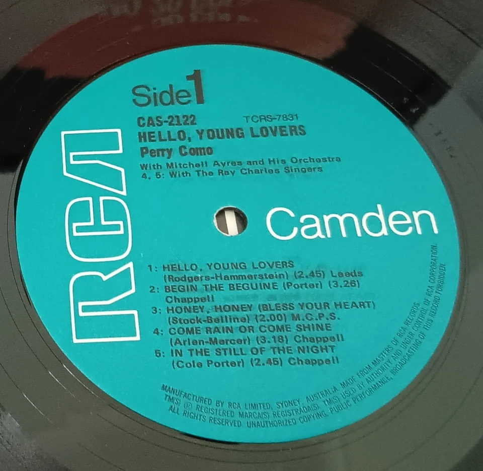 4 x  Perry Como ‎LPs –20 Golden Hits, Hello Young Lovers, No Other Love no cover - Image 3 of 4