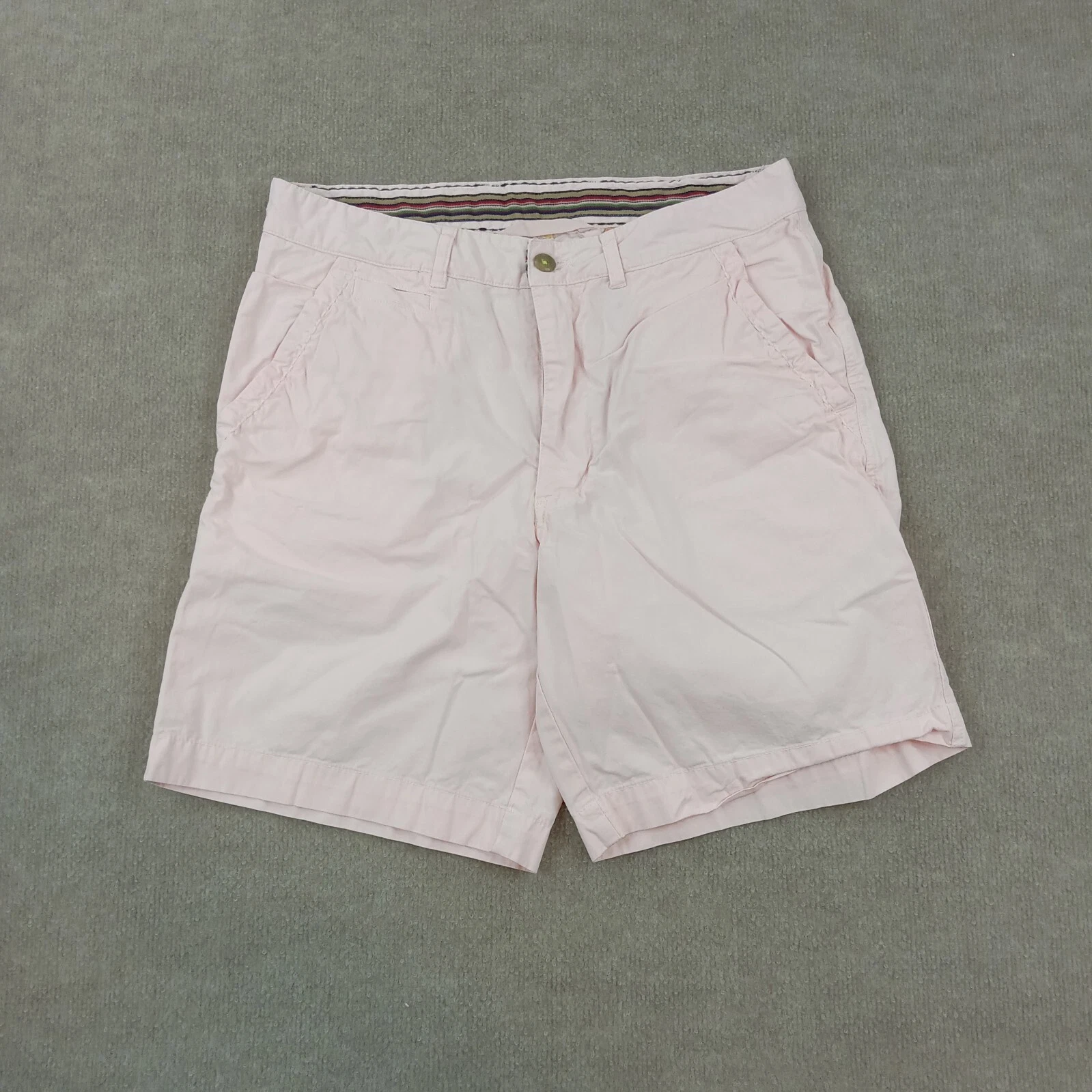 Vintage 1946 Shorts Mens 36 Pink Flat Front Chino Club Cotton Preppy