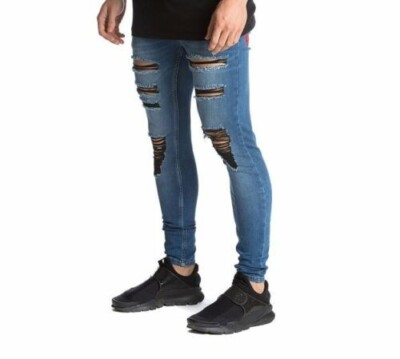 11 Degrees Ripped Jeans RIVER SOUL Jeans Nice Men's Jeans Pant