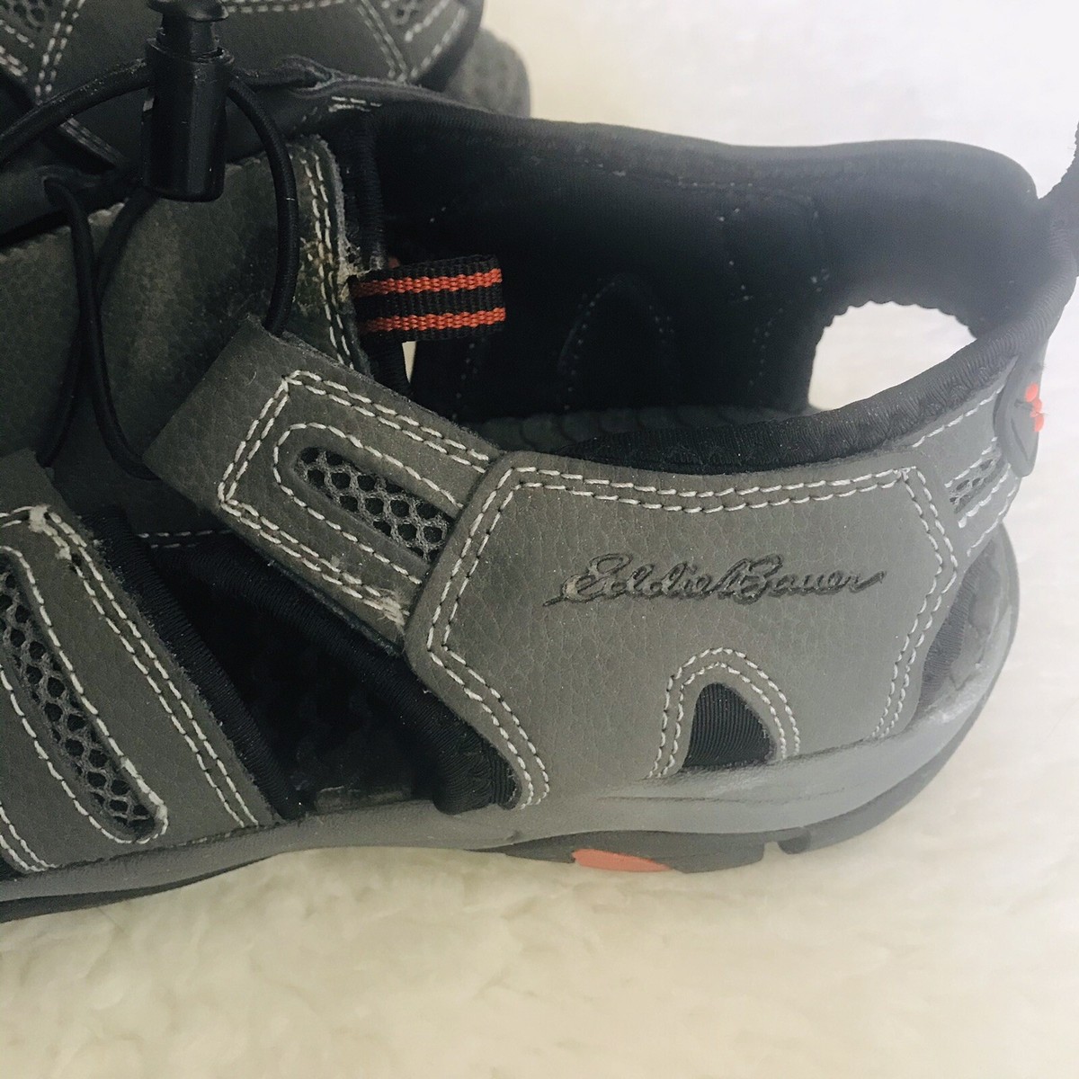 Eddie Bauer Hiking Troy Sport Closed Toe Bungee Lace Up Leather Sandals Sz 12 Eddie Bauer Hiking Troy Sport Closed Toe Bungee Lace Up  main image 3