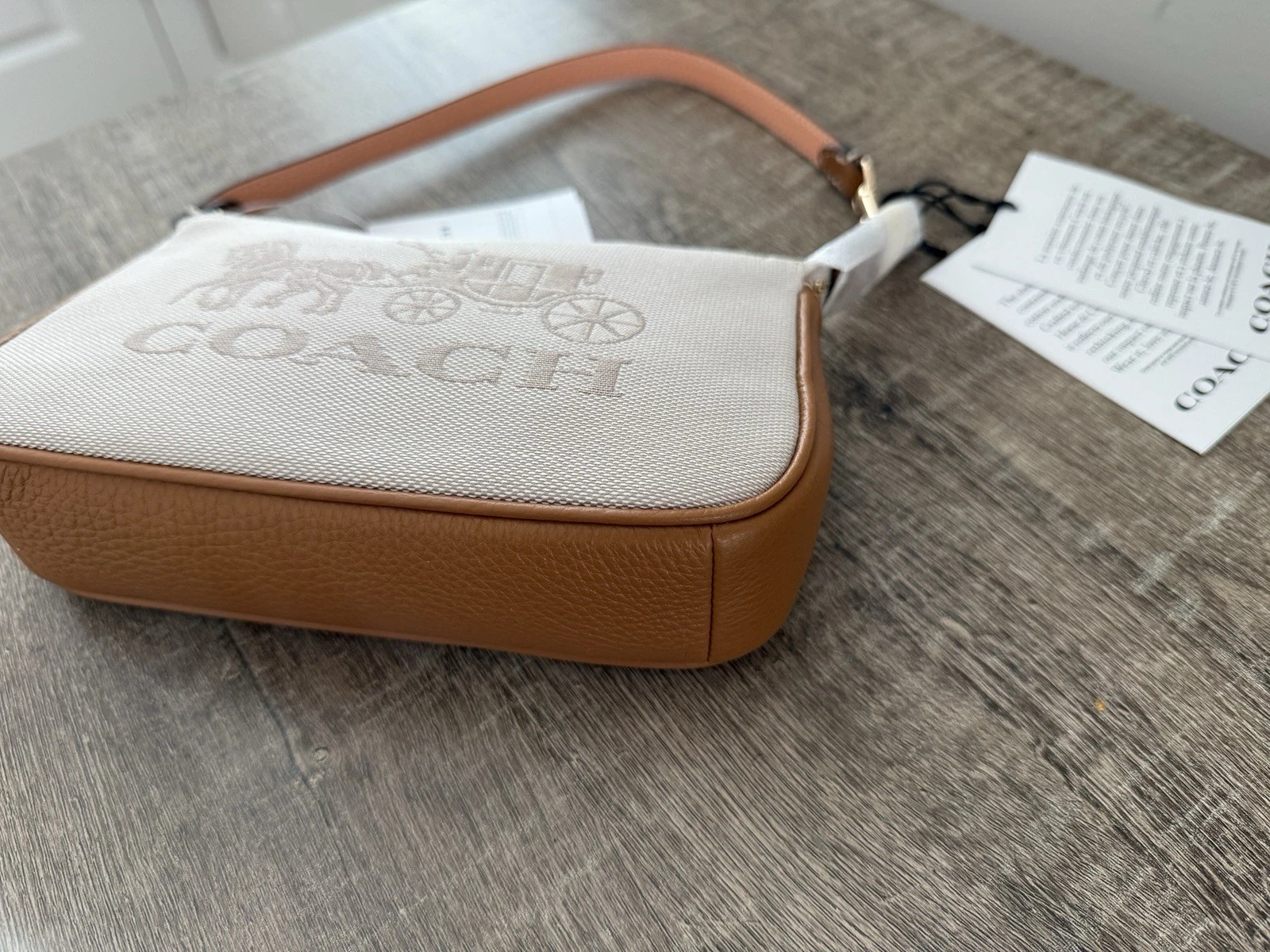 Coach C8327 Nolita 19 in colorblock con cavallo e carrozza gesso multi nuovo con etichetta