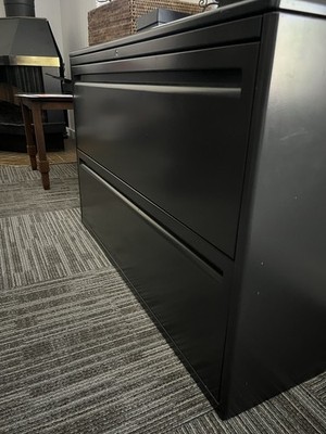 Metal 2-Drawer Lateral Filing Cabinets. Some minor dents. $80 each. Five avail