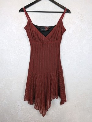 Killstar Damen Kleid Rot Mash Gothic Punk Grunge Asymmetrisch Größe XS