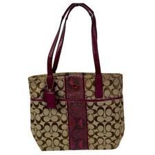 Y2k Coach Signature Python Stripe Tote Bag Ra...