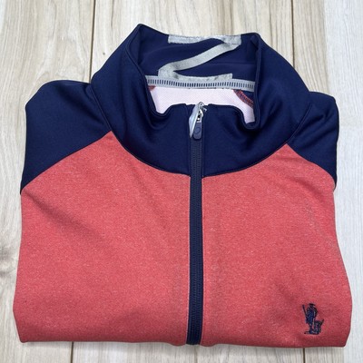 Zero Restriction 1/4 Zip Golf Pullover Logo Lightweight Red Blue Mens Medium