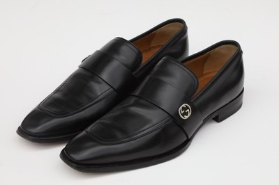 Gucci Black Leather Flat Toe Slip On Penny Loafer UK 7 - US 8 | eBay