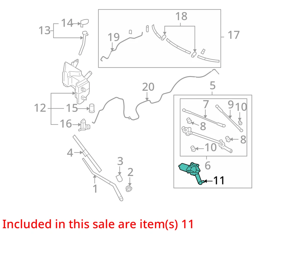 Мотор стеклоочистителя ветрового стекла подходит для 09–13 INFINITI FX SERIES 1607011 - Изображение 3 из 4